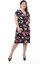 Lacivert Desenli Büyük Beden Elbise 5A-0665 1