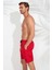 Erkek Kırmızı Uzun Deniz Şortu 2