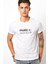Music On World Off Baskılı Beyaz Erkek Örme Tshirt 1