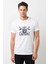 American Costum Build & Repair Baskılı Beyaz Erkek Örme Tshirt 1