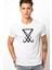 Lucifer Sigil 2 Baskılı Beyaz Erkek Örme Tshirt 1