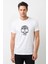 Kuru Kafa Baskılı Beyaz Erkek Örme Tshirt 1