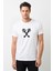 Keys Clefs White On Black 2 Baskılı Beyaz Erkek Örme Tshirt 1