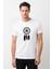 Silhouette Dreamcatcher Baskılı Beyaz Erkek Örme Tshirt 1