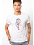 Düş Kapanı Baskılı Beyaz Erkek Örme Tshirt 1