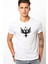 Göktürk Türk Selçuklu Kartalı Baskılı Beyaz Erkek Örme Tshirt 1