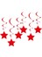 6 Adet Kırmızı Renk Asmalı Yıldız Uzar Yaylı Süs 1