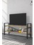 Metal Tv Sehpası Raflı Tv Ünitesi Televizyon Sehpası LCD Tv Masası Ceviz MP118 1