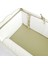 Bebek Beşik Fırfırlı Bumper/Yan Koruma Seti 60 x 120 cm Kırık Beyaz-Yeşil 1