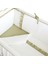 Bebek Beşik Fırfırlı Bumper/Yan Koruma Seti 60 x 120 cm Kırık Beyaz-Yeşil 4