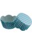 Cupcake Kalıbı Pet Kapsül Dalgalı Kek Kalıbı 65X38 mm - 100 Adet Puantiyeli Mavi 1
