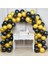 12 Inç 100 Adet Metalik Sarı - Pastel Siyah Balon + 5 mt Balon Zinciri 1