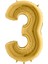Gold Folyo Balon 3 Rakamı 40 Cm. 1