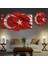 ZEVAHİR MOBİLYA DEKORASYON Zevahir 5 Parça Mdf Türk Bayrağı Tablo ve Mdf Saat Kombin 1