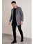 Slim Fit Tek Yırtmaçlı Düğmeli Dik Yaka Kaşe Kaban Erkek KABAN 5840110 4
