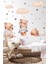 3'lü Uyuyan Ayıcık Bulutlar ve Yıldızlar Çocuk Bebek Odası Sticker Seti 1
