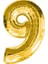 Rakam Folyo Balon Gold Altın Renk Orta Boy 9 Numara 1