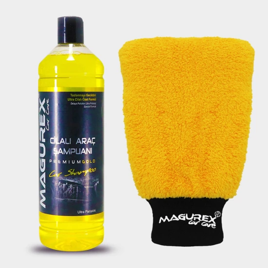 Magurex Premium Mikrofiber Araç Yıkama Wax Cila Eldiveni ve Cilalı Şampuan