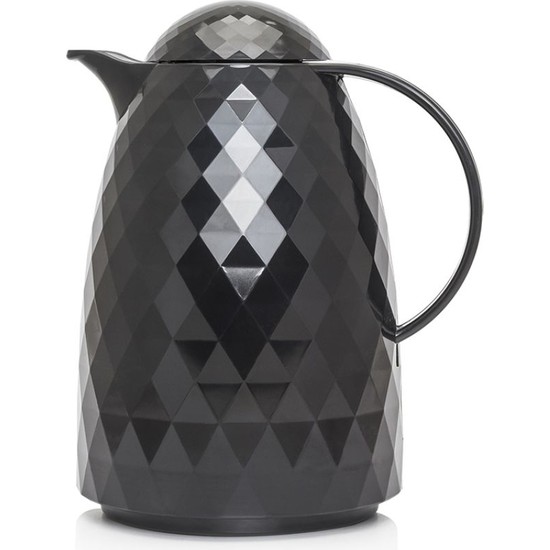 EW's Kitchenware 1 LT Isı Yalıtımlı Çay Ve Soğuk Su Termosu Siyah (12 Saat Sıcak Tutar& İçi Camdır)