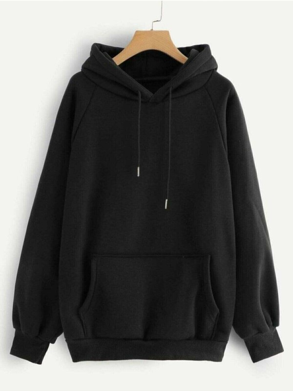 Black Giyim Unisex Siyah Düz Basic Sweatshirt