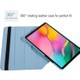 Fibaks Samsung Galaxy Tab A7 SM-T500 2020 10.4" Kılıf + Ekran Koruyucu + Kalem Uyku Modlu 360 Derece Dönebilen Standlı Tablet Kılıfı Turkuaz