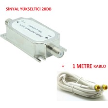 Bitashi Çanak Anten Kablosu Hat Güçlendirici Sinyal Yükseltici 20DB+ 1 Metre Uydu Kablosu In-Line Amplifier