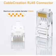 Boblov RJ45 Cat6 Konnektör 100 Adet 8P8C Ethernet Jakı RJ45 Cat6 Konnektör Ethernet Kablo Sıkma Uç Fiş