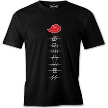 Lord T-Shirt Naruto - Hidden Villages Akatsuki Siyah Erkek Tshirt