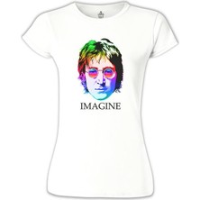 Lord T-Shirt John Lennon - Imagine Beyaz Bayan Tshirt