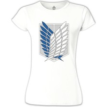 Lord T-Shirt Attack On Titan - Logo Beyaz Bayan Tshirt