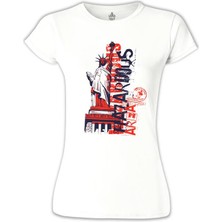 Lord T-Shirt New York - Liberty Area Beyaz Bayan Tshirt