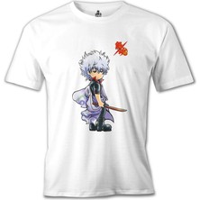 Lord T-Shirt Gintama Gintoki  Beyaz Erkek Tshirt