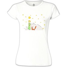 Lord T-Shirt Küçük Prens - Gezegen Beyaz Bayan Tshirt