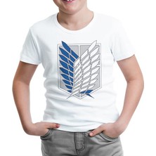 Lord T-Shirt Attack On Titan - Logo Beyaz Çocuk Tshirt