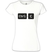 Lord T-Shirt Baba / Anne - Ctrl+C Beyaz Bayan Tshirt