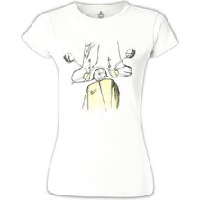 Lord T-Shirt Vespa Beyaz Bayan Tshirt
