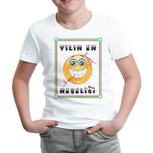 Lord T-Shirt Yılın En Neşelisi Beyaz Çocuk Tshirt