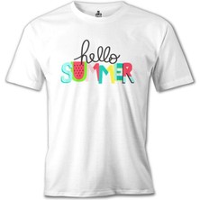 Lord T-Shirt Hello Summer - Watermelon Beyaz Erkek Tshirt