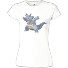Lord T-Shirt Pokemon - Rhydon Beyaz Bayan Tshirt