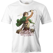 Lord T-Shirt Levi Ackerman - Attack On Titan Beyaz Erkek Tshirt