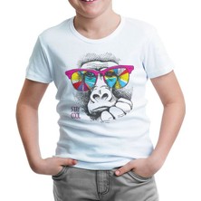 Lord T-Shirt Stay Cool - Maymun Beyaz Çocuk Tshirt
