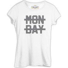 Lord T-Shirt Mon Day Beyaz Bayan Tshirt