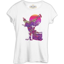 Lord T-Shirt Dance With The Samurai Beyaz Bayan Tshirt