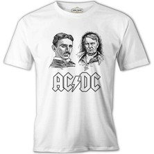 Lord T-Shirt Ac Tesla Vs. Dc Edison Beyaz Erkek Tshirt