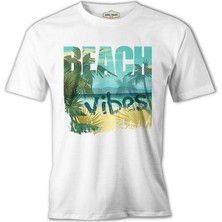 Lord T-Shirt Beach Vibes - Yaz Beyaz Erkek Tshirt