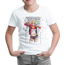 Lord T-Shirt Suicide Squad - Harley Quinn Daddy's Monster Beyaz Çocuk Tshirt