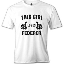 Lord T-Shirt Tenis - Love Federer Beyaz Erkek Tshirt