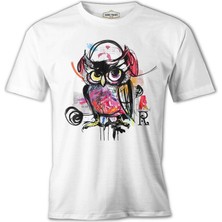 Lord T-Shirt All Owl - Baykuş Beyaz Erkek Tshirt