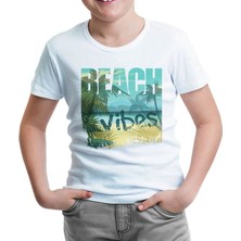 Lord T-Shirt Beach Vibes - Yaz Beyaz Çocuk Tshirt