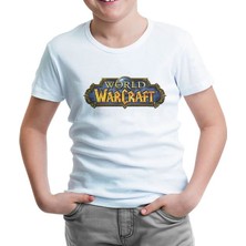 Lord T-Shirt World Of Warcraft - Logo Dünya Beyaz Çocuk Tshirt